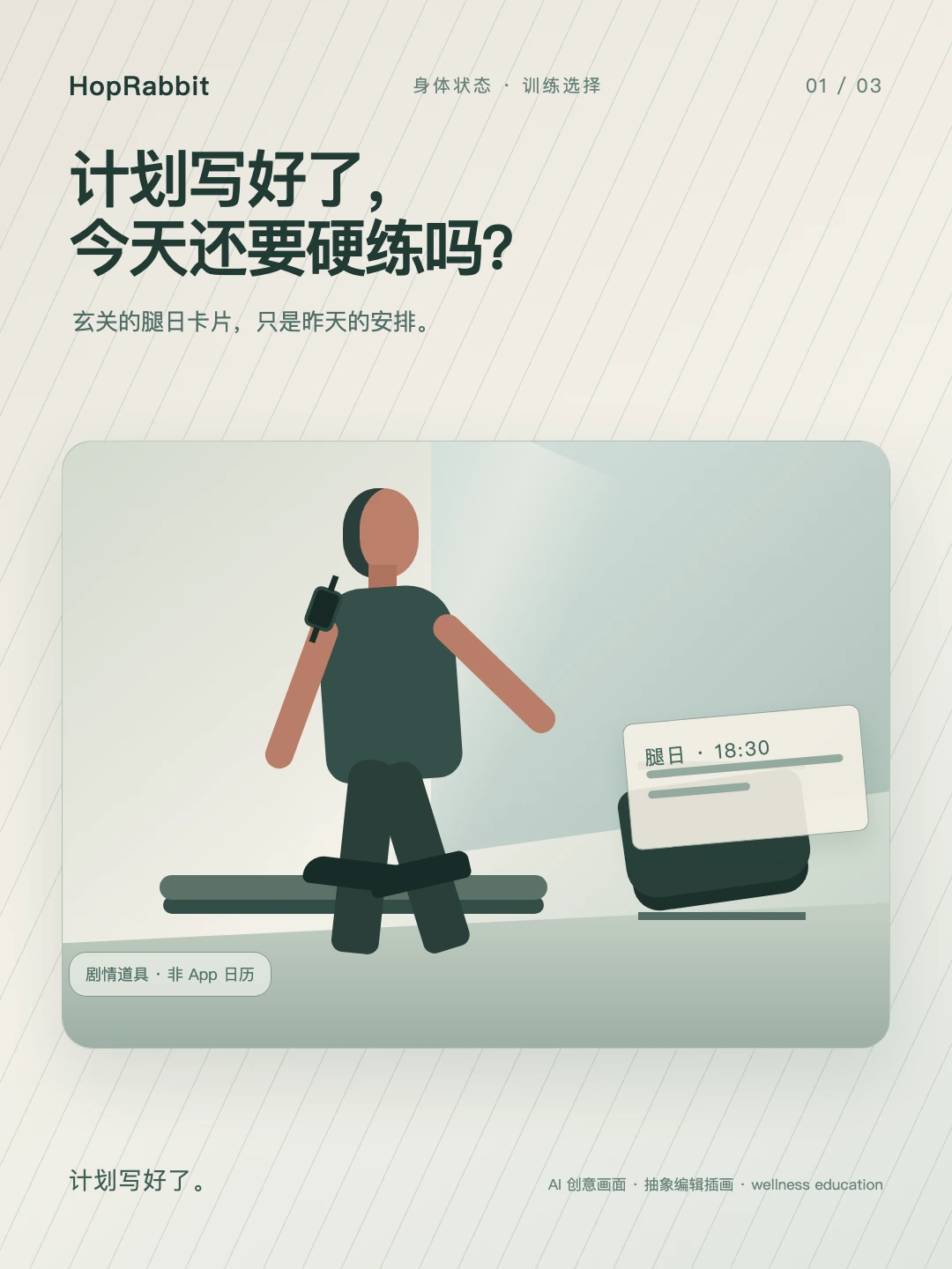训练计划写好后的玄关停顿